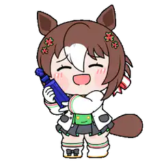 Chibi horse girl with water gun