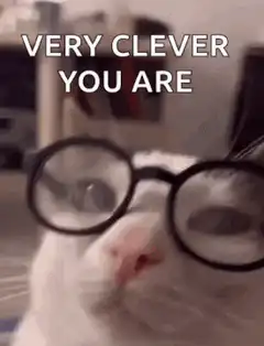Very Clever Cat with Glasses