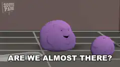 Purple blob asks are we almost there