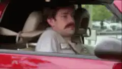 Ron Burgundy falls asleep in car