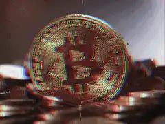 Bitcoin coin glitch effect