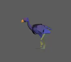 Low poly bird model animation