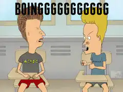Beavis and Butt-Head laughing in class