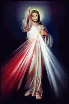 Divine Mercy Jesus with flowing rays
