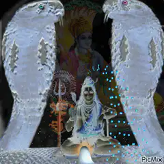 Shiva and Vishnu with snakes