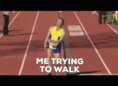 Female athlete struggling to walk