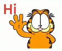 Garfield waving hi