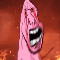Pink screaming face in hell