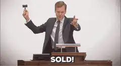 Auctioneer slams gavel and points