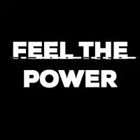 FEEL THE POWER glitch text animation