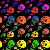 colorful neon skull pattern