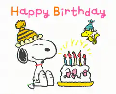 Snoopy and Woodstock Happy Birthday