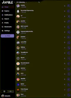 Jumble social media following list