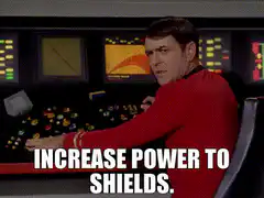Spock increases power to shields