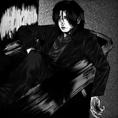 anime man in suit sitting