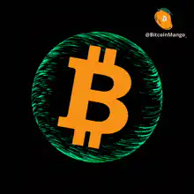 Bitcoin symbol on green background