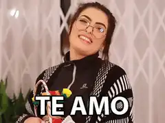 Woman smiling with te amo text
