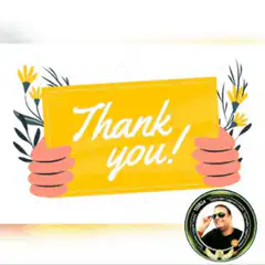 Thank You Sticker with Man in Sunglasses