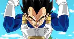 Vegeta transforms into Super Saiyan Blue