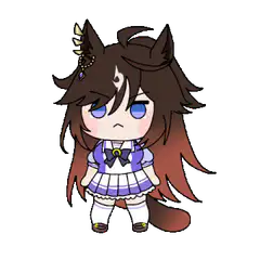Chibi horse girl standing still