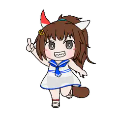 Chibi horse girl pointing