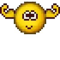 pixel emoji flexing and turning