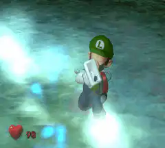 Luigi uses Poltergust and poses