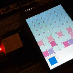 pixel art game on screen