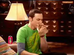 Sheldon breathes into a paper bag