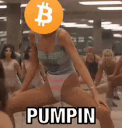 Woman twerking with bitcoin logo
