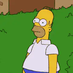 Homer Simpson hiding in bushes