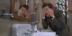 Jim Carrey screaming in the mirror