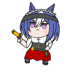 Chibi Sakuya Izayoi with gun