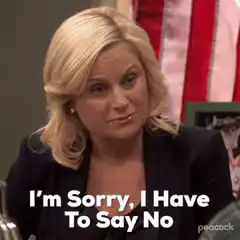 Leslie Knope I'm Sorry I Have To Say No