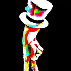 pixel art hand in top hat