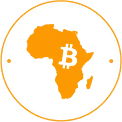 Bitcoin symbol on Africa map