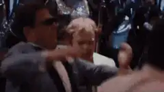 Michael Keaton dancing at a party