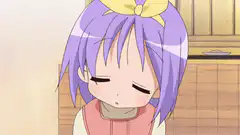 Konata Izumi nodding happily