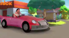 Man in pink car falls apart