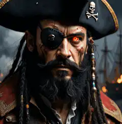 Pirate with glowing red eye