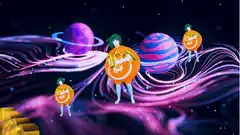 100K celebration with orange characters