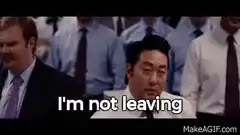 I'm not leaving office crowd