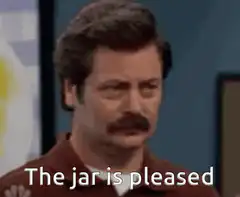 The jar is pleased