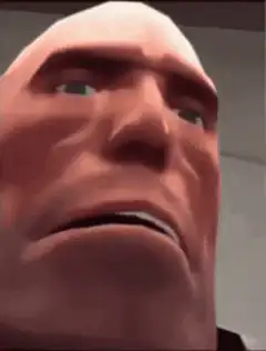 Heavy from Team Fortress 2 looking down