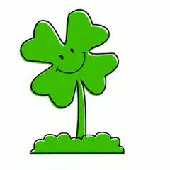 Smiling four leaf clover