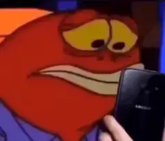 Fish looking at Samsung phone
