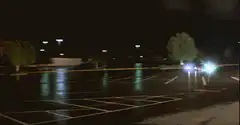 Car explosion in wet parking lot