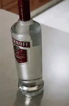 Smirnoff vodka bottle shaking