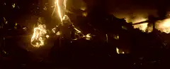 Hela blasts lightning from her eyes