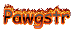 Pawgstr text on fire